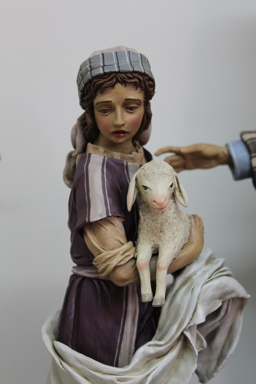 Pastora con niño y niña. 40cm. Año 2013. Colección de D. Silvio Torilo